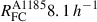 Mathematical equation: $ R_{\mathrm{FC}}^{\mathrm{A1185}} 8.1\,h^{-1} $