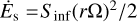 Mathematical equation: ${\dot E_{\rm{s}}} = {S_{\inf }}{\left( {r\Omega } \right)^2}/2$