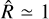 Mathematical equation: $\hat R \simeq 1 $