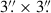 Mathematical equation: $ 3{{\overset{\prime\prime}{.}}}\times 3{{\overset{\prime\prime}{.}}} $