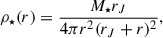 Mathematical equation: $$ \begin{aligned} \rho _\star (r) = \frac{M_\star r_J}{4\pi r^2(r_J+r)^2}, \end{aligned} $$