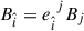 Mathematical equation: $ B_{\hat{i}} = e_{\hat i}^{\hphantom{\hat i}{j}} B_j $