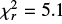 Mathematical equation: $\chi^2_r=5.1$