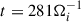 Mathematical equation: $ t = 281 \Omega_{i}^{-1} $