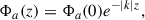 Mathematical equation: $$ \begin{aligned} \Phi _a(z) = \Phi _a(0) e^{-\vert k \vert z}, \end{aligned} $$