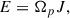 Mathematical equation: $$ \begin{aligned} E=\Omega _p J, \end{aligned} $$