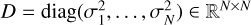 Mathematical equation: $\[D=\operatorname{diag}\left(\sigma_{1}^{2}, \ldots, \sigma_{N}^{2}\right) \in \mathbb{R}^{N \times N}\]$