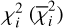 Mathematical equation: $\[\chi_{i}^{2}\left(\bar{\chi}_{i}^{2}\right)\]$