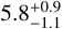 Mathematical equation: $\[5.8_{-1.1}^{+0.9}\]$