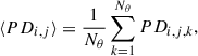 Mathematical equation: $$ \begin{aligned} \langle PD_{i, j} \rangle = \frac{1}{N_{\theta }} \sum _{k=1}^{N_{\theta }} PD_{i, j, k}, \end{aligned} $$