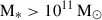 Mathematical equation: $ \mathrm{M}_* > 10^{11}\,\mathrm{M}_{\odot} $