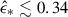 Mathematical equation: $ \hat{\epsilon}_{*} \lesssim 0.34 $
