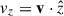 Mathematical equation: $ v_z = \mathbf{v}\cdot \hat{z} $