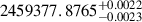 $ 2459377.8765_{-0.0023}^{+0.0022} $