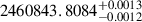 $ 2460843.8084_{-0.0012}^{+0.0013} $