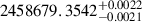 $ 2458679.3542_{-0.0021}^{+0.0022} $