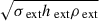 Mathematical equation: $ \sqrt{\sigma_{\text{ ext}} h_{\text{ ext}} \rho_{\text{ ext}}} $