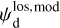Mathematical equation: $\psi _{\rm{d}}^{los,\bmod }$