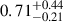 $ 0.71^{+0.44}_{-0.21} $