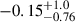 $ -0.15^{+1.0}_{-0.76} $