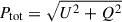 $ P_{\mathrm{tot}}=\sqrt{U^{2}+{Q}^2} $