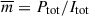$ \overline{m}=P_{\mathrm{tot}} / I_{\mathrm{tot}} $