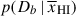 Mathematical equation: $ p(D_b \,|\,\overline{x}_{{\small { {\text{HI}}}}}) $