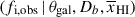 Mathematical equation: $ ( f_{\mathrm{i,obs}} \,|\, \theta_{\mathrm{gal}}, D_b, \overline{x}_{{\small { {\text{HI}}}}}) $
