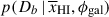 Mathematical equation: $ p(D_b \,|\, \overline{x}_{{\small { {\text{HI}}}}}, \phi_{\mathrm{gal}}) $