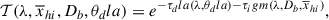 Mathematical equation: $$ \begin{aligned} \mathcal{T} (\lambda , \overline{x}_{hi }, D_b, \theta _dla ) = e^{-\tau _dla (\lambda , \theta _dla ) - \tau _igm (\lambda , D_b, \overline{x}_{hi })}, \end{aligned} $$