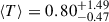 Mathematical equation: $ \langle T\rangle = 0.80^{+1.49}_{-0.47} $