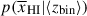 Mathematical equation: $ p(\overline{x}_{{\small { {\text{HI}}}}} | \langle z_{\mathrm{bin}} \rangle) $