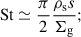 Mathematical equation: $$ \mathrm{St} \simeq \frac{\pi }{2}\frac{\rho _{\rm s} s}{\Sigma _{\rm g}}; $$
