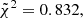 Mathematical equation: $ \tilde{\chi}^2 = 0.832, $
