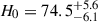 Mathematical equation: $ H_0 = 74.5 ^{+5.6}_{-6.1} $