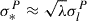 Mathematical equation: $ \sigma^P_* \approx \sqrt{\lambda} \sigma^P_l $