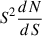 Mathematical equation: $ S^2\frac{dN}{dS} $