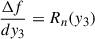 Mathematical equation: $ \frac{\Delta f}{dy_{3}}=R_{n}(y_{3}) $