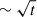 Mathematical equation: $ \sim \sqrt t $