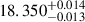 $ 18.350^{+0.014}_{-0.013} $