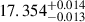 $ 17.354^{+0.014}_{-0.013} $