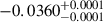 $ -0.0360^{+0.0001}_{-0.0001} $
