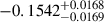 $ -0.1542^{+0.0168}_{-0.0169} $