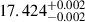 $ 17.424^{+0.002}_{-0.002} $