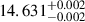 $ 14.631^{+0.002}_{-0.002} $