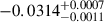 $ -0.0314^{+0.0007}_{-0.0011} $