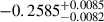 $ -0.2585^{+0.0085}_{-0.0082} $
