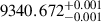 $ 9340.672^{+0.001}_{-0.001} $