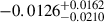 $ -0.0126^{+0.0162}_{-0.0210} $