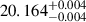 $ 20.164^{+0.004}_{-0.004} $